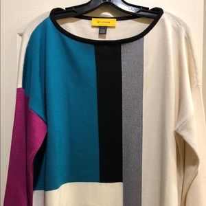 St. John Multi-Color Block Sweater